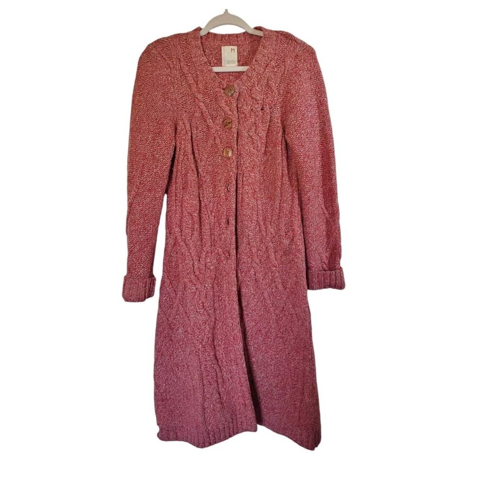 Far Away From Close Anthropologie Cable Knit Duster Sweater Cardigan, Medium